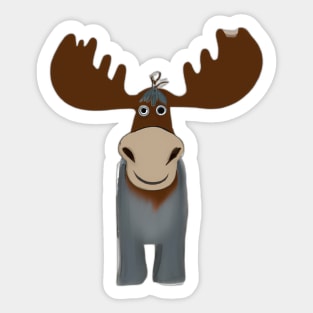 Cute Moose Drawing Sticker